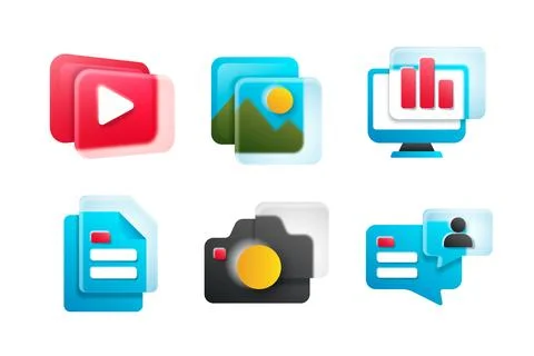 Gradient glassmorphism elements イラスト素材