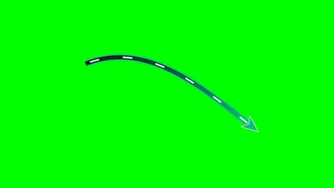 Gradient glow path arrow bottom ribbon swash green screen Stock Footage 344648115