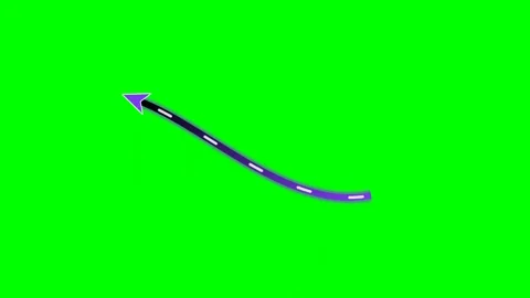 Gradient glow path arrow bottom left fluid on green screen Stock Footage 344648619