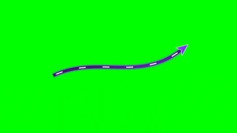Gradient glow path arrow right vertical pop on green screen Stock Footage 344648309