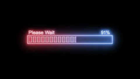Gradient Glowing Neon Light Progress Bar Animation, Colorful Animated Neon .. Stock Footage 310274023