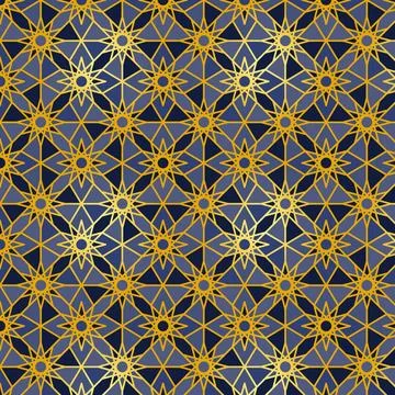 Gradient golden arabic pattern 스톡 일러스트