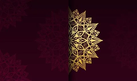 Gradient golden colorful with gradient red color mandala creative art Stock Illustration