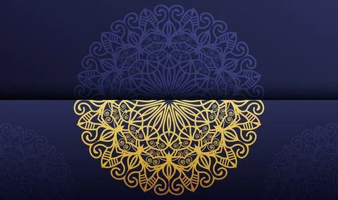 Gradient golden colorful mandala creative art template vector Stock Illustration