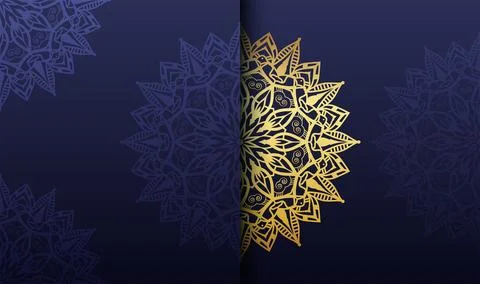 Gradient golden colorful mandala creative art background Stock Illustration