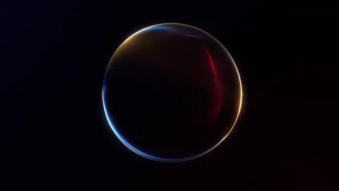 Gradient golden liquid energy sphere with blue red particle waveforms. Magi.. イラスト素材