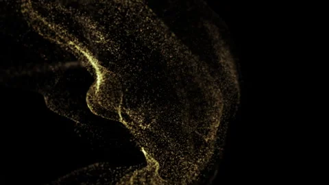 Gradient golden particle waves background Stock Footage 244230809