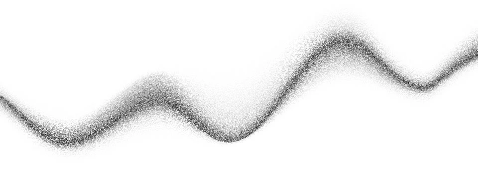 Gradient grain wave texture. Black stipple flow line background. Dotted undulate Stock Illustration