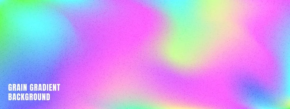 Gradient grainy rainbow with neon texture for poster banner. Holographic Stock Illustration