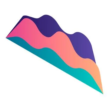 Gradient graph chart icon, isometric style Stock Illustration
