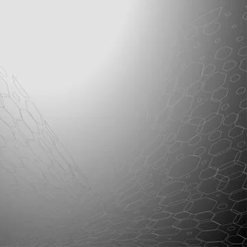 Gradient gray abstract background with intersecting hexagon meshes. Stock Illustration