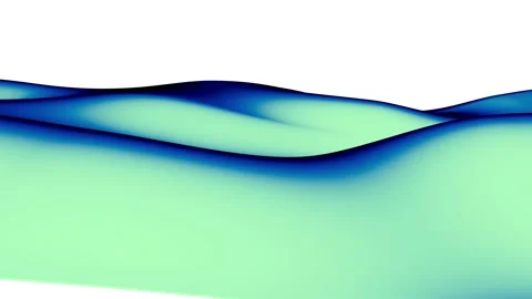 Gradient Green and Blue Liquid Wave or Silk Texture Luxury Cloth Animation. 4K Stock Footage 191004514
