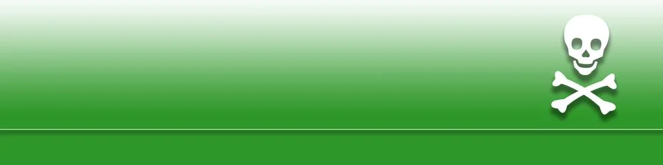 Gradient green background with the white icon of the skull on the right Stock-Illustration