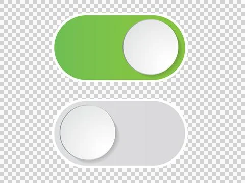 Gradient green, gray icon On and Off toggle switch modern button Stock Illustration
