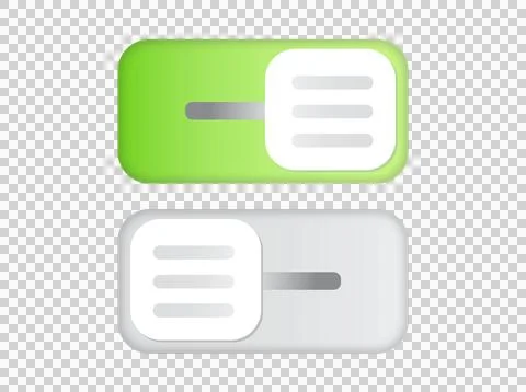 Gradient green, gray icon On and Off toggle switch modern button Ilustração Stock