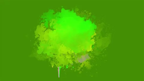Gradient Green Ink Splatter Animation. Abstract Ink Brush Strokes.  Stock Footage 219430737