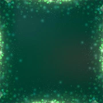 Gradient green square blank background with bokeh border Stock Illustration