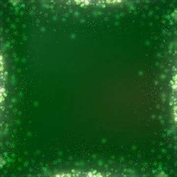 Gradient green square Christmas background with bokeh border Illustrazione stock