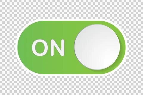 Gradient green ON Toggle switch button icon on transparent background イラスト素材