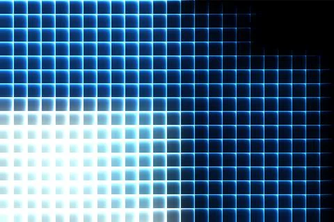 Gradient grid of rounded squares with glowing blue and white light abstract Stock Illustration