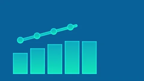 Gradient growth graph. Abstract animation Stock Footage 304555113