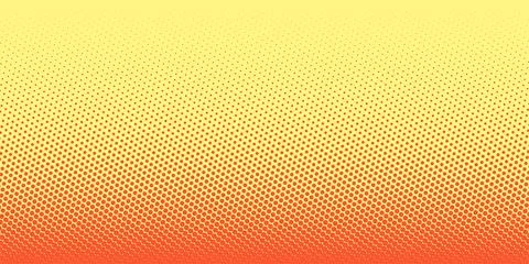Gradient of halftone orange dots on a yellow background. Pop art texture. C.. 스톡 일러스트