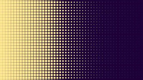 Gradient of halftone yellow dots on a violet background. Pop art texture. Com 스톡 일러스트