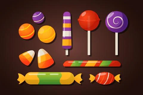 Gradient halloween candy collection Stock Illustration