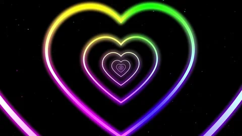 Gradient Heart Tunnel Background Stock Footage 305127812
