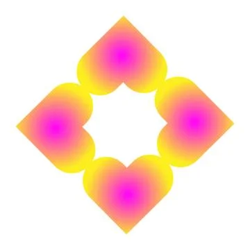 Gradient hearts in a square pattern yellow Stock Illustration