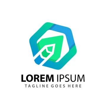 Gradient Hexagon Abstract Rocket Business Company Modern Logo Design Template イラスト素材