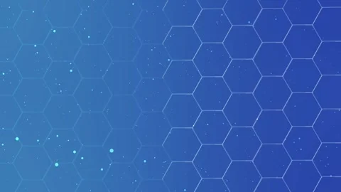 Gradient hexagon pattern background with small scattered light particles an.. Stock Footage 329847670