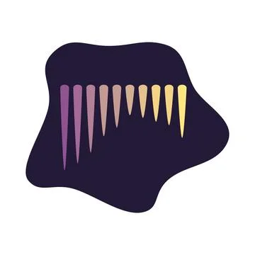Gradient icicles hanging from abstract dark background Stock Illustration