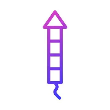 Gradient Icon of a Firework Rocket on White Stock Illustration