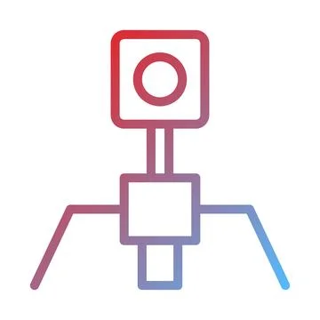 Gradient icon of a surveillance camera with legs Illustrazione stock