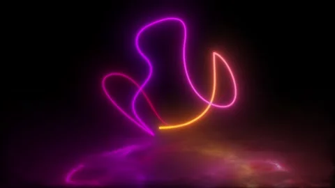 Gradient illuminate abstract movement design with wet floor and neon glow. 스톡 동영상 242514166