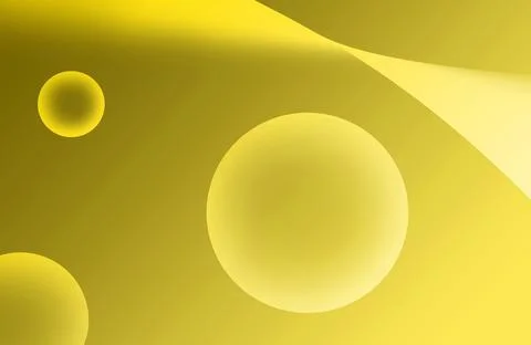 Gradient Illuminating Yellow 3D Various Sized Spheres for Abstract Backdrop Stock Illustration