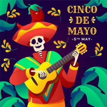 Gradient illustration for cinco de mayo celebration Illustrazione stock