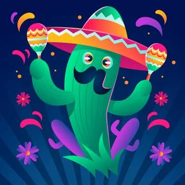 Gradient illustration for cinco de mayo celebration Stock Illustration