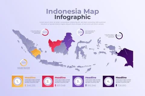 Gradient indonesia map graphics 스톡 일러스트