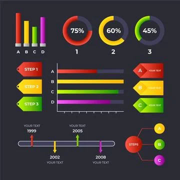 Gradient infographic collection Stock Illustration