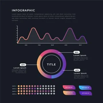 Gradient infographic collection template concept Stock Illustration