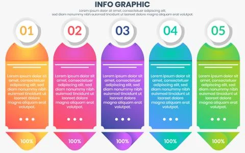 Gradient infographic set of steps Vector Stock Illustration