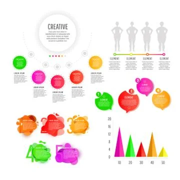 Gradient infographics element of chart, graph, diagram. Stock Illustration