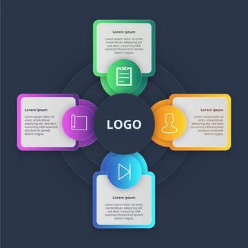 Gradient infographics template design Stock Illustration