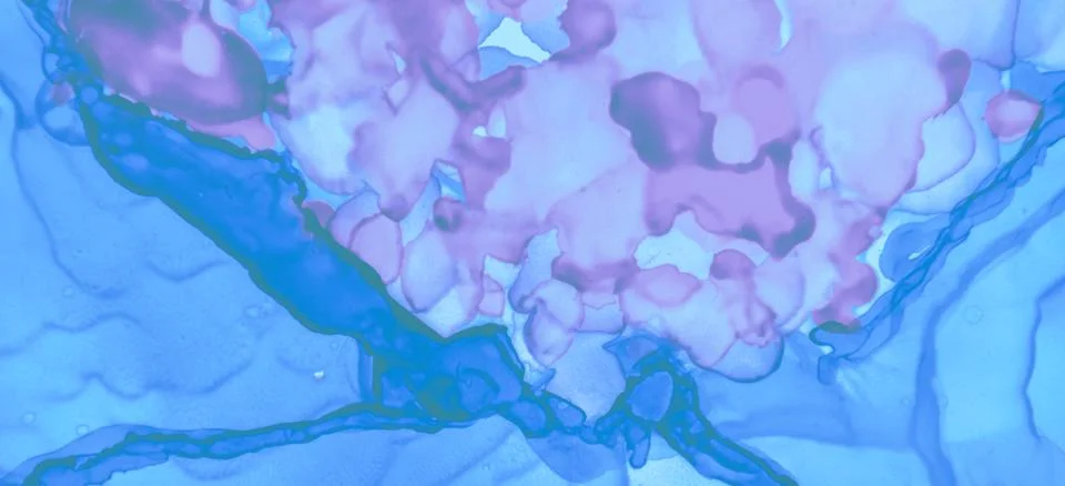 Gradient Ink Stains Pattern. Blue Pastel Flow イラスト素材