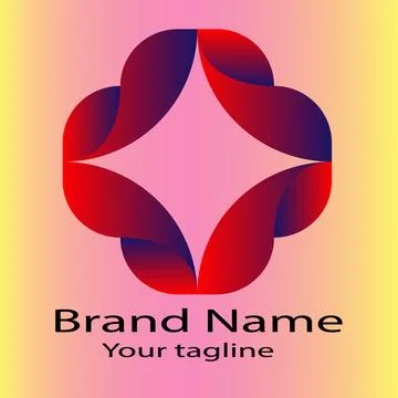 Gradient Intertwined Petals logo Stock Illustration