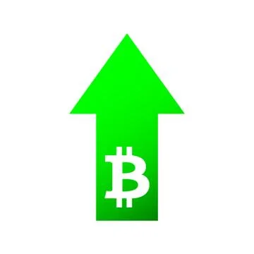 Gradient isolated arrow and bitcoin up sign Stock Illustration