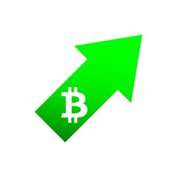 Gradient isolated arrow and bitcoin up sign Stock Illustration