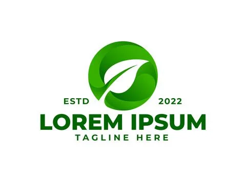 Gradient leaf logo design template Illustrazione stock